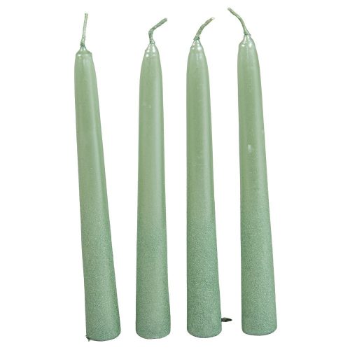 Bársony metál spitz gyertya 195mm menta 4db/csom (db ár)