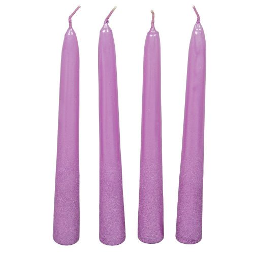 Bársony metál spitz gyertya 195mm viola 4db/csom (db ár)