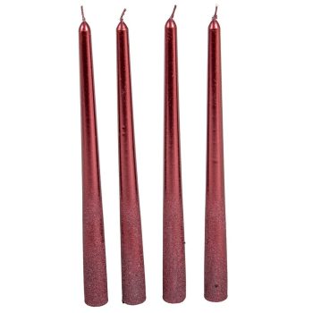   Bársony metál sziluett gyertya 300mm bordó 4db/csom (db ár)
