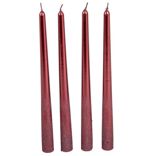 Bársony metál sziluett gyertya 300mm bordó 4db/csom (db ár)