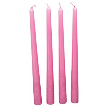 Bársony metál sziluett gyertya 300mm ciklámen