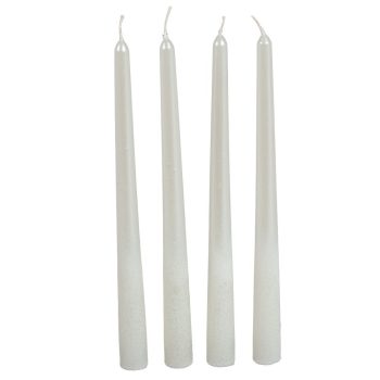   Bársony metál sziluett gyertya 300mm fehér 4 darabos csomagban rendelhető | darab ár!
