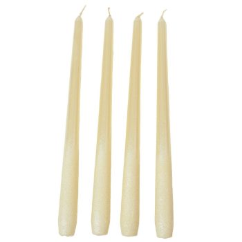   Bársony metál sziluett gyertya 300mm ivory 4 darabos csomagban rendelhető