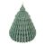 Bársony glitter origami fenyő gyertya 90x120mm zöld