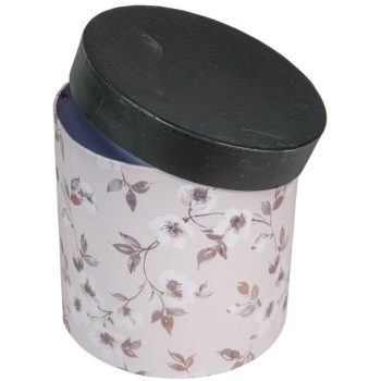 Papírdoboz szürke virágmintás D16cm M16cm