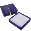 Bársony papírdoboz ballagási sapi sötét kék M4,5x18cm