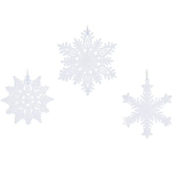 Hópihe dísz akasztós glitteres fehér 10cm