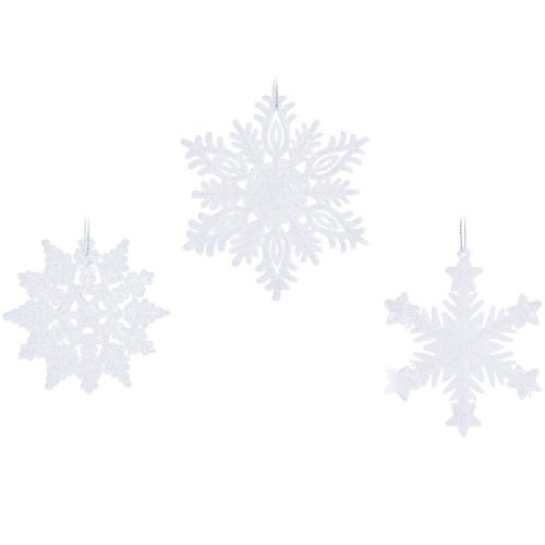 Hópihe dísz akasztós glitteres fehér 10cm