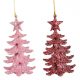 Fenyőfa akasztós műa. pink mix 13cm