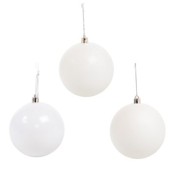 Műanyag gömb fehér mix 10cm