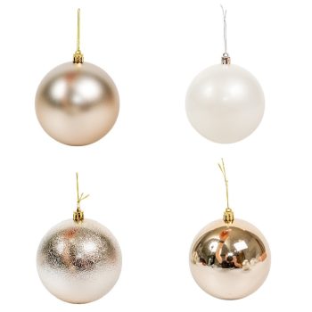 Műanyag gömb gyöngy-világos arany mix 10cm