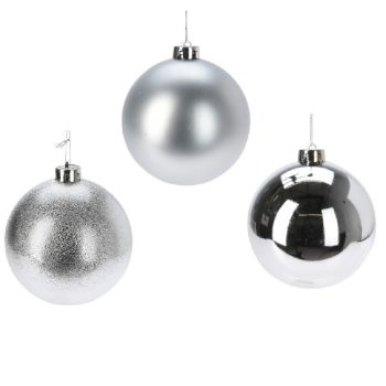 Műanyag gömb ezüst 12cm