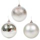 Műanyag gömb ezüst mix 14cm