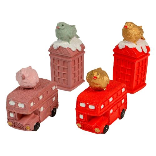 Busz, telefonfülke madárral poly M8-10cm