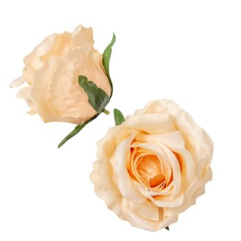 Rózsa virágfej krém D9cm 12db/csom
