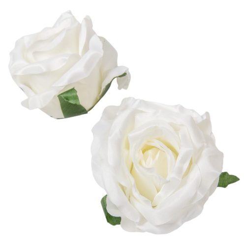 Rózsa virágfej fehér D9cm 12db/csom