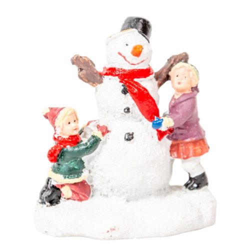 Hóemberes jelenet gyerekekkel poly M6,5cm