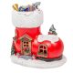 Karácsonyi csizma ház poly LED-es M12cm
