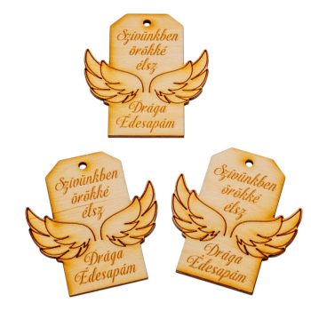 Natúr fa Kegyeleti tábla Drága édesapám 6cm 3db-os