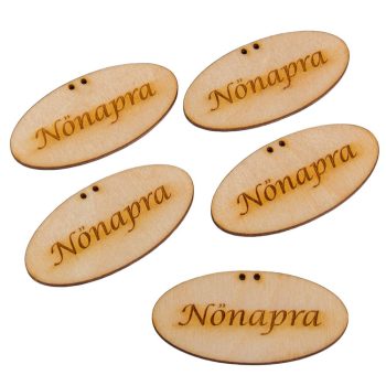 Natúr fa ovál tábla Nőnapra felirattal 8cm 5db-os