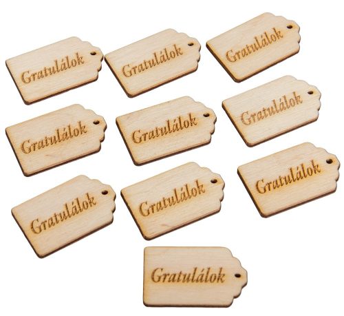 Natúr fa gratulálok tábla 4,5cm 10db-os