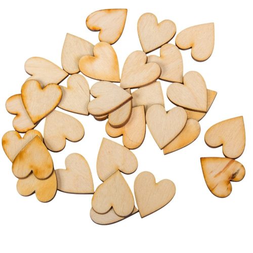 Natúrfa szívecske 3cm 30db-os