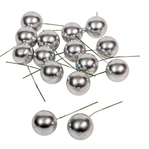 Bogyós betűző 3+5,5cm ezüst 15db-os