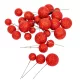 Glitteres golyó pick piros D2,5-3-4cm 30db-os