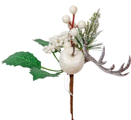 Fehér almás agancsos pick 20cm