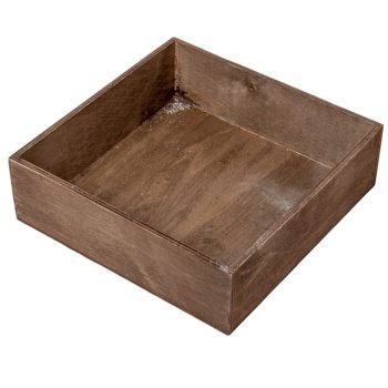 Fa tál négyzetes rusztikus barna 6x20x20cm