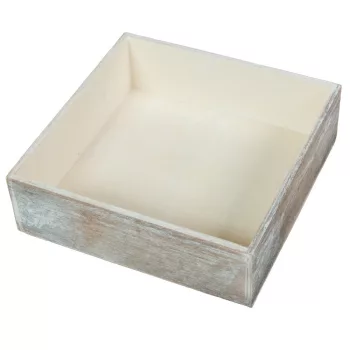 Fa doboz négyzetes koptatott szürke M6x20x20cm