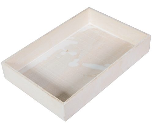 Fa tálca peremes fehér M5x30x20