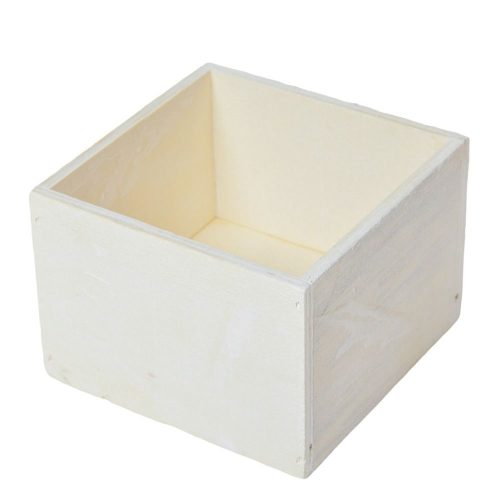 Fa doboz fehér M8x11x11cm