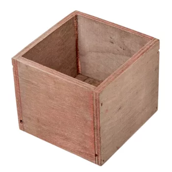 Fa doboz kocka rusztikus barna M8x9x9cm