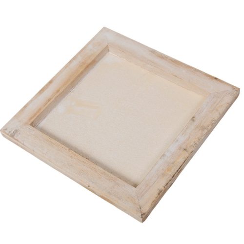 Fa tálca keretes fehér 20x20cm