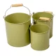 Fém dekorációs csöbör szett- pasztell zöld D15-12,5-11cm 3db-os csomag