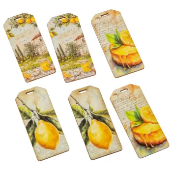 Nyomtatott dekorkarton Citromos biléta 5,5cm 6db-os