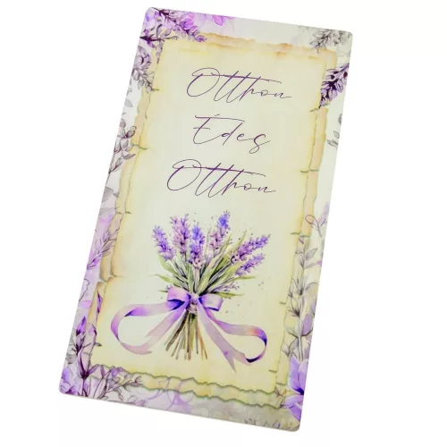 Nyomtatott fa tábla Levendulás akasztós tábla 13cm x 24,3cm