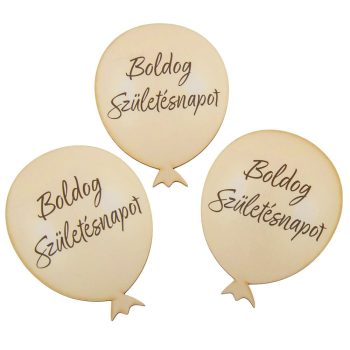   Nyomtatott dekorkarton  Boldog születésnapot lufi  krém 10cm 3db-os