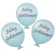 Nyomtatott dekorkarton Boldog születésnapot lufi kék 10cm 3db-os