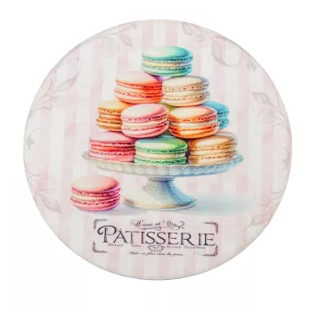 Nyomtatott fa tábla koszorú közép Macaron 11,8cm