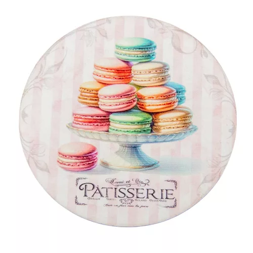 Nyomtatott fa tábla koszorú közép Macaron 11,8cm