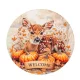 Nyomtatott fa tábla koszorú közép Bambi welcome 11,8cm