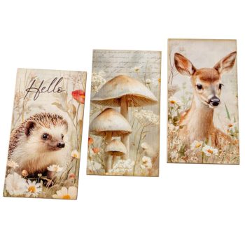 Nyomtatott dekorkarton - Erdei állatok tábla 9,5cm 3db-os