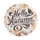 Nyomtatott fa tábla koszorú közép Hello Autumn 14,8cm