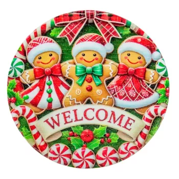   Nyomtatott fa tábla koszorú közép Mosolygós mézik 11,8cm