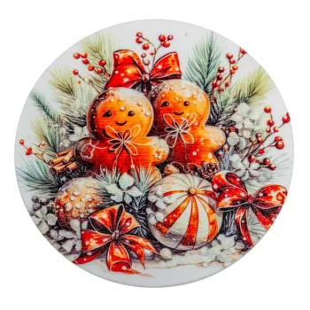 Nyomtatott fa tábla koszorú közép Mézi pár 11,8cm