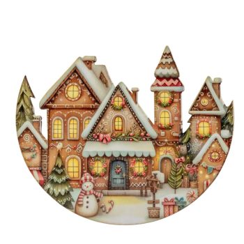   Nyomtatott dekorkarton  Félkoszorú közép  házikós 11,8cm