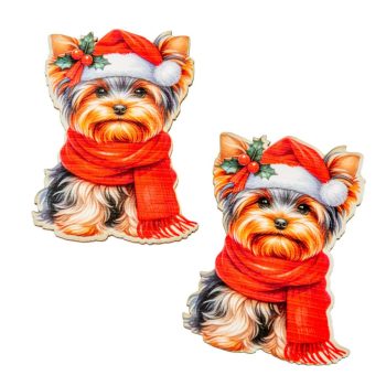   Nyomtatott dekorkarton  Ünnepi 'Yorki' 7,5cm 2db-os