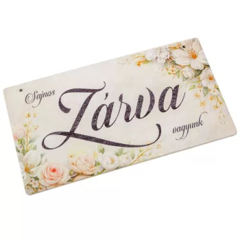   Nyomtatott fa tábla Zárva-Nyitva pasztell rózsás 24,3x13cm 